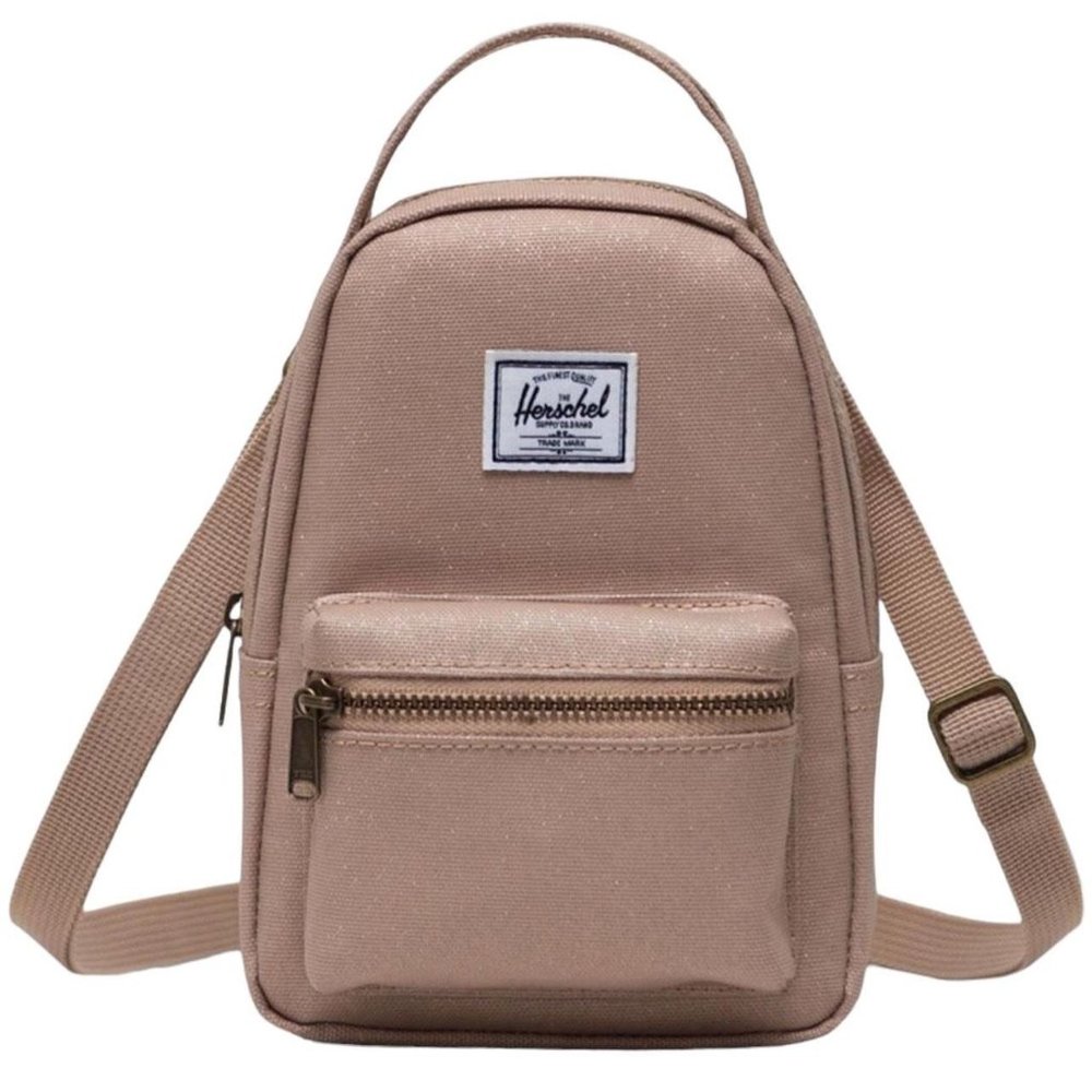 Rare mini Herschel glitter sparkle champagne crossbody bag